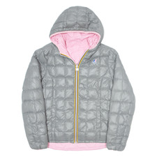 K-way Lily Thermo Reversible Down Insulated Womens Puffer Jacket Grey Nylon M