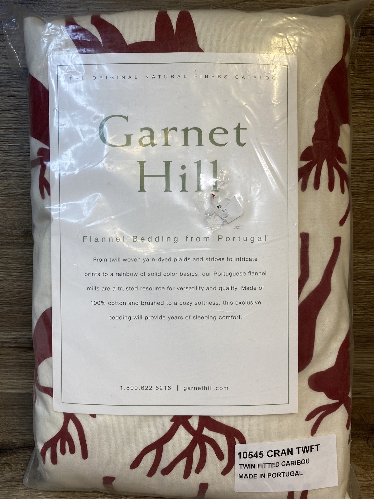 HILL Flannel TWIN FITTED Sheet CARIBOU Retired Pattern 10545