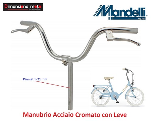 0090 Manubrio Mandelli in Acciaio Cromato con Leve per Bici 20-24-26  Graziella | eBay