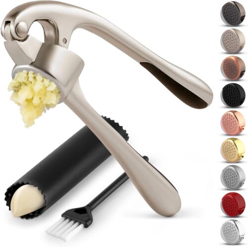 Zulay Kitchen Premium Garlic Press Set Rust Proof & Dishwasher Safe Profession
