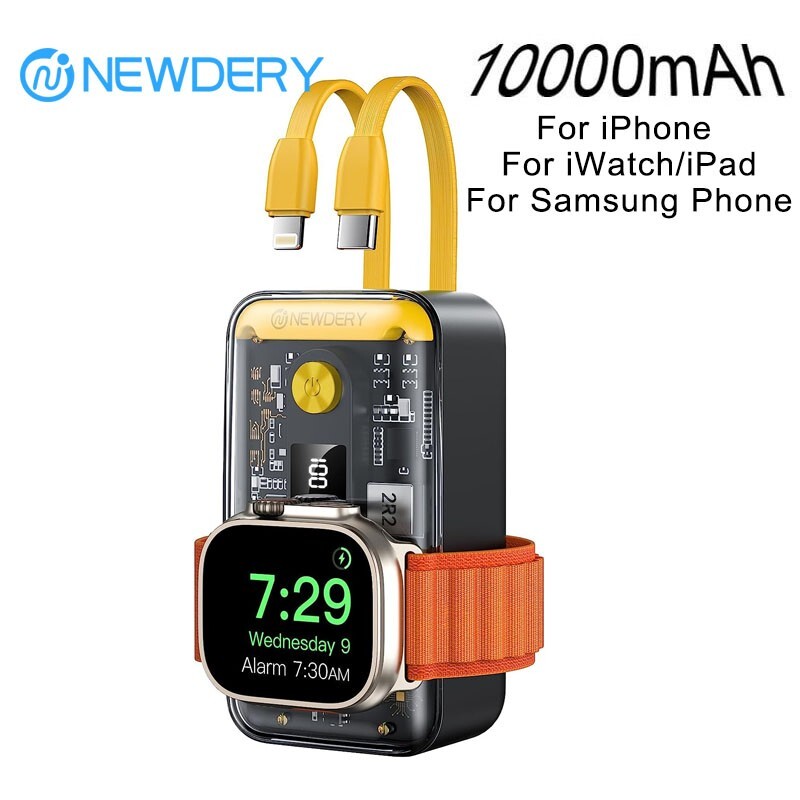 NEWDERY Power Bank for Apple Watch,iPhone,Samsung Type C Charger Battery Pack-image