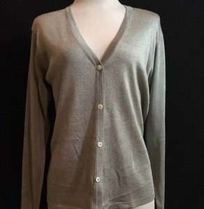 silver metallic cardigan womens
