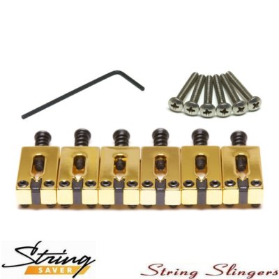 Graphtech PG-8000-FG SS Classics Gold Strat & Tele Sättel, 2 3/16'' Abstand