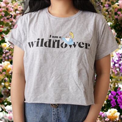 Disney Alice In Wonderland Wildflower Girls Crop T-Shirt!