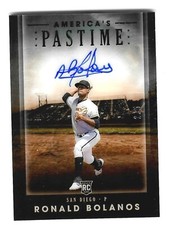 Ronald Bolanos 2020 Panini Chronicles America's Pastime GREEN AUTO RC /5 Padres