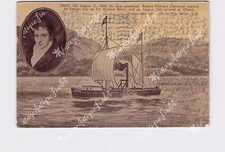 PPC Postcard Portrait Robert Fulton Clermont First Steamboat
