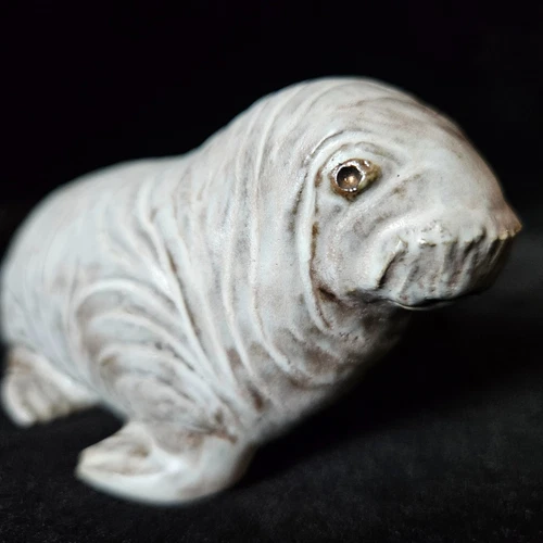 Andersen Designs Stoneware Baby Walrus Figurine Studio Pottery Early Piece 4.5"