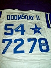 Tristar Dallas Doomsday II Defense Triple Auto Jersey-White, Jones, Dutton