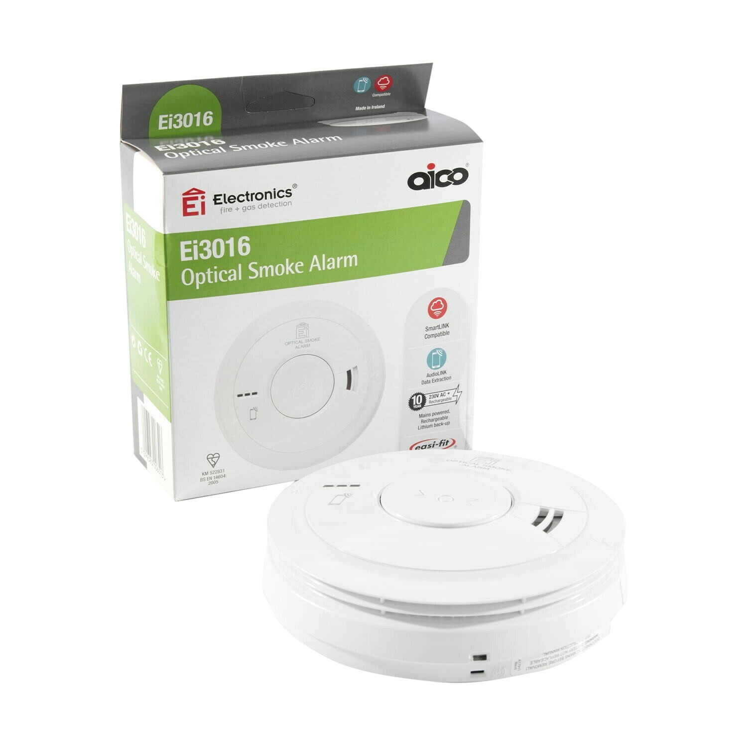 Aico Ei3016 Mains Powered Optical Smoke Alarm Exp 2033
