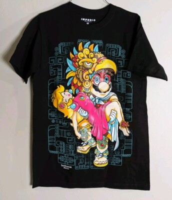 Super Mario Princess Peach Aztec T Shirt Teotihuacan Mexico Size