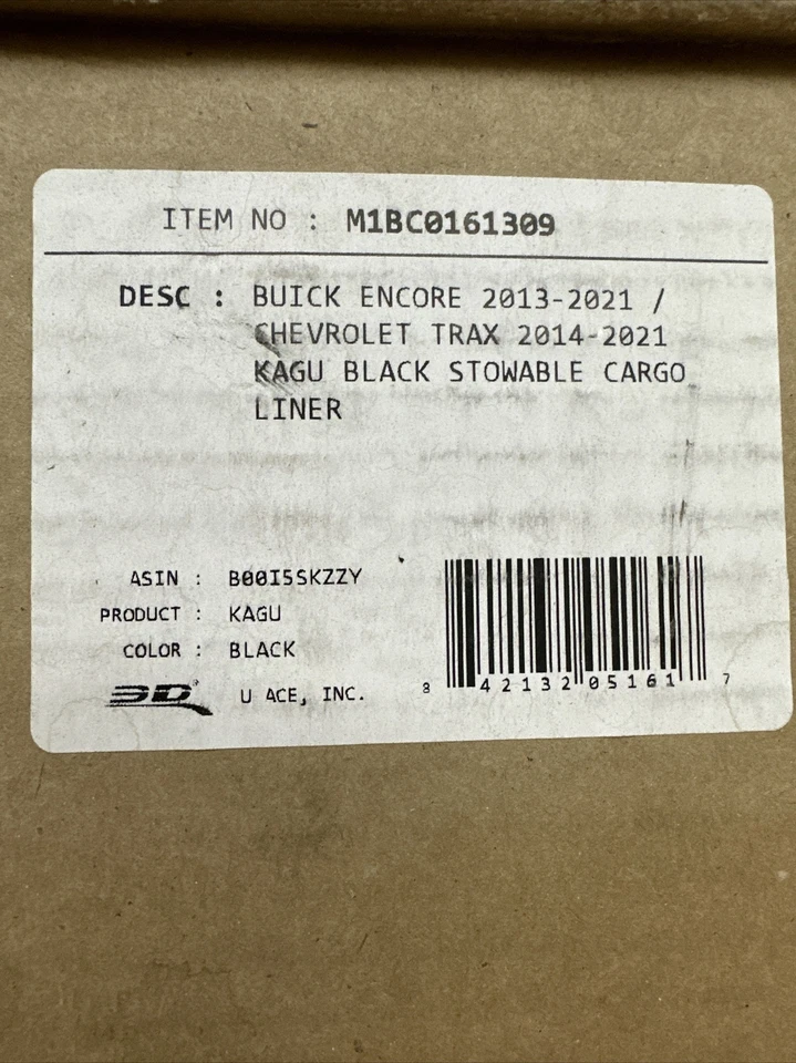 All Weather Cargo Liner Fits 13-19 Chevrolet Buick Black  Rubber - Image 2 of 2