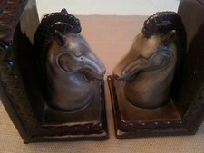 Vintage Ceramic Horse Head Bookends  6"