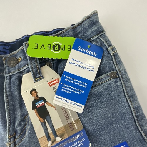 Levi's 502 Jeans Regular Taper Boy's Size 8 Light Wash Denim Adjustable Waist - Picture 9 of 11