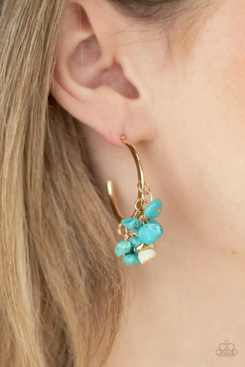 Paparazzi Gorgeously Grounding Gold Hoop Earrings NEW