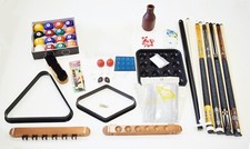 Set of 4 Pool Cues Pool Table Billiard Accessory Kit Bridge Balls Rack Kit-S1
