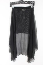 Les Tout Petits 16 Black Sheer Mesh Swim Cover-Up Hi-Low Skirt Lois Letzt