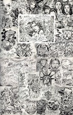 Boog From The Streets With Love Gangsta Style Tattoo Flash 10 Sheet Set 11x14" A