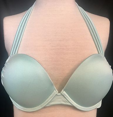 Victoria's Secret NEW Bombshell Add Two Cups Light Aqua Green Bikini Top 36C 