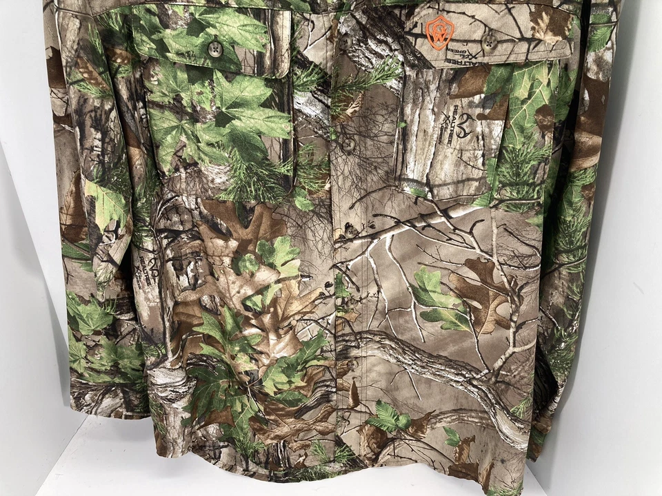 Game Winner Real Tree Camouflage Performance Shirt Men Medium Long Sleeve Button - Image 3 of 4