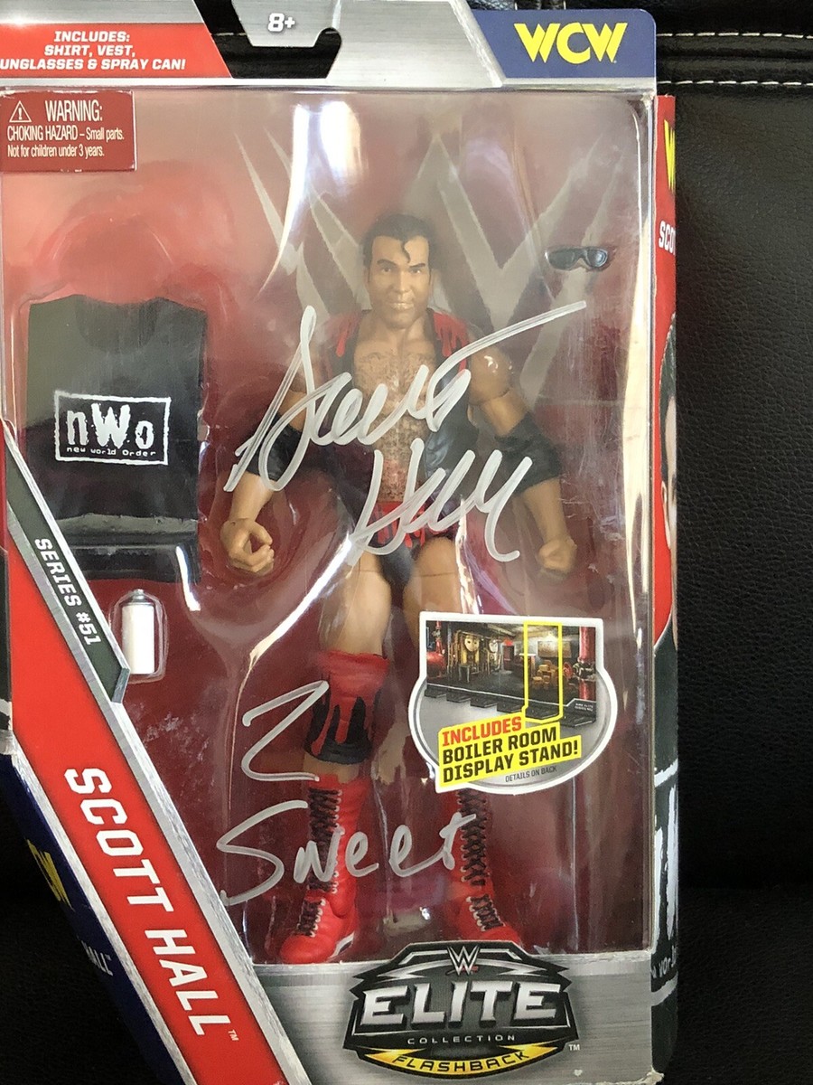 SCOTT HALL Signed “NWO 4 Life” Legends Elite Series 51 NWO Auto