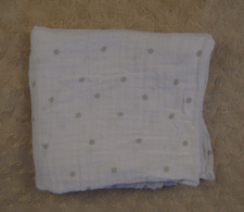 Lila  Jack Gray Polka Dots Baby Swaddle Blanket White Muslin Cotton Lovey