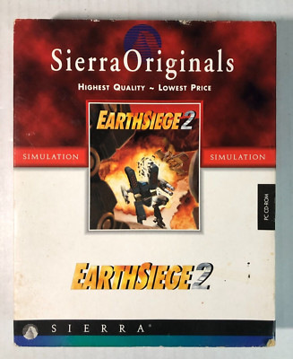 Earth Siege 2 PC Big Box Game 1995 Sierra Originals Near Mint Disc! Box Wear