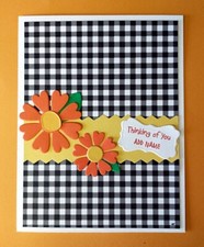 Thinking of You Card with Personalized Name Orange Daisies and Verse Inside