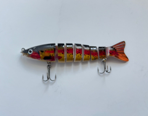 Señuelos de pesca de 8 segmentos con cebo articulado múltiple 5" Swimbait Wobbler nariz de pez corbata C7