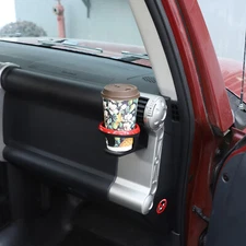 Red Ring Steel Dashboard Side Air Vent Cup Holder For Toyota FJ Cruiser 2007-21