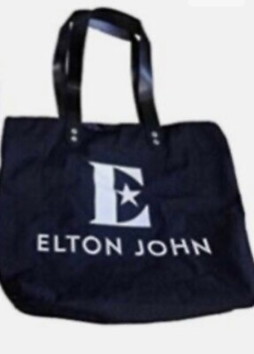 NEW Elton John FAREWELL YELLOW BRICK ROAD Tour VIP Black Canvas 14 x 17 TOTE BAG