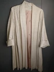 handmade Ivory checked shawl collar Duster Jacket Womens L Formal Vintage