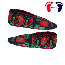 Handmade Knitted Slippers, Girl Women, Gift Ideas, US 6-7 Size, Free Shipping