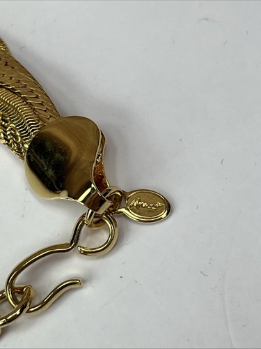 1980s Monet Gold Plated 3/8" Wide Braided 18" Necklace & 7.75" bracelet Earrings - Picture 10 of 10