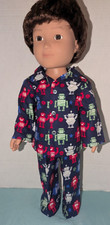 Robots  2 pc pajamas fits 18"  Girl boy doll