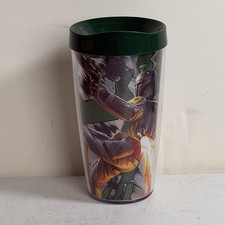 Star Wars Boba Fett Plastic Travel Tumbler Green Lid Silver Buffalo Made In USA