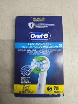 SEALED Oral-B Precision Clean X- Shaped Bristles, 5 Replacement Brush Heads