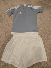 Adidas Kids Climate Set Top And Shorts Size XS White Blue Adizero