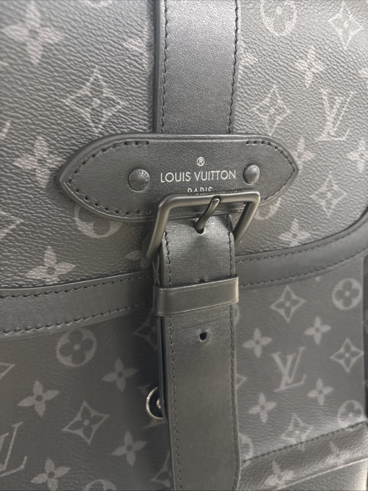 Authentic Louis Vuitton Monogram Eclipse Saumur B… - image 5