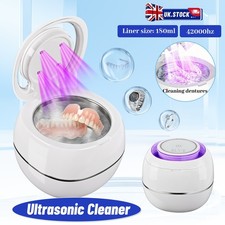 Ultrasonic Retainer Cleaner Invisalign Dental Pod Denture Aligner Mouth Guard