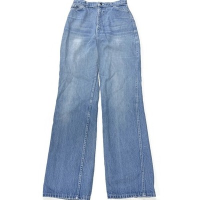 Levis Vintage 60s 70s High Waist Womens Jeans 28 x 35 Big Blue Denim Wide Leg