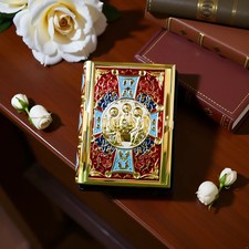 Orthodox Gospel Book Cover Enamel Trinity Icon Decorative Liturgical Church Case