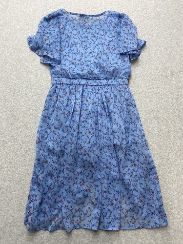 Lucky Brand Dress Romper Girls Medium Blue Flowers Boho Casual - Picture 8 of 9