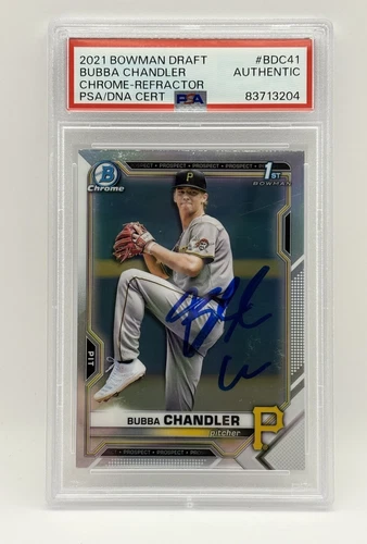 Bubba Chandler Signed Autographed 2021 Bowman Draft Chrome 1st Bowman Chrome PSA