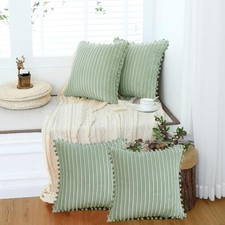 Summer Fall Sage Throw Pillow Covers 18x18 Set of 4 18" x 18" Pack of 4 Green