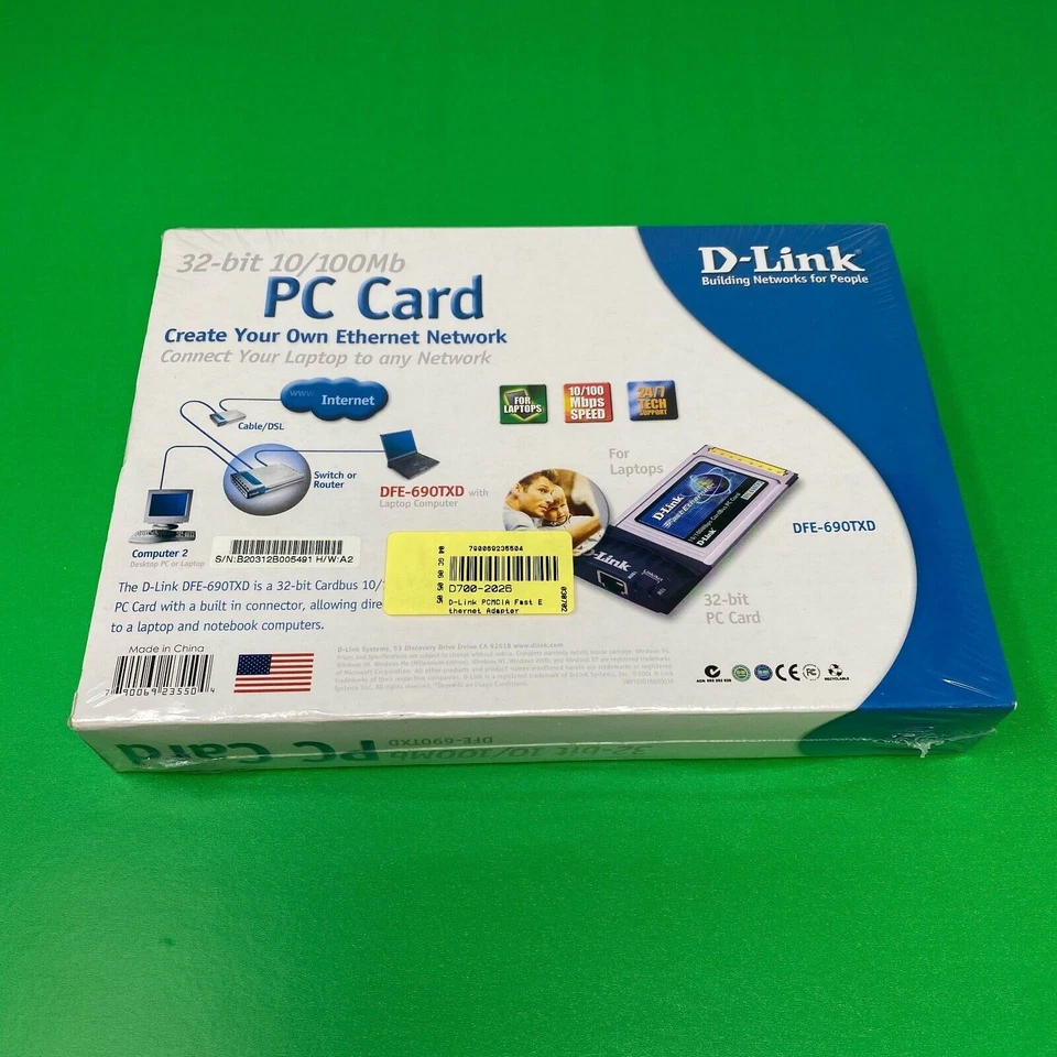 D-Link 32 Bit PC Card DFE-690TXD 10/100Mb Cardbus Plug & Play for Laptops - Image 2 of 2