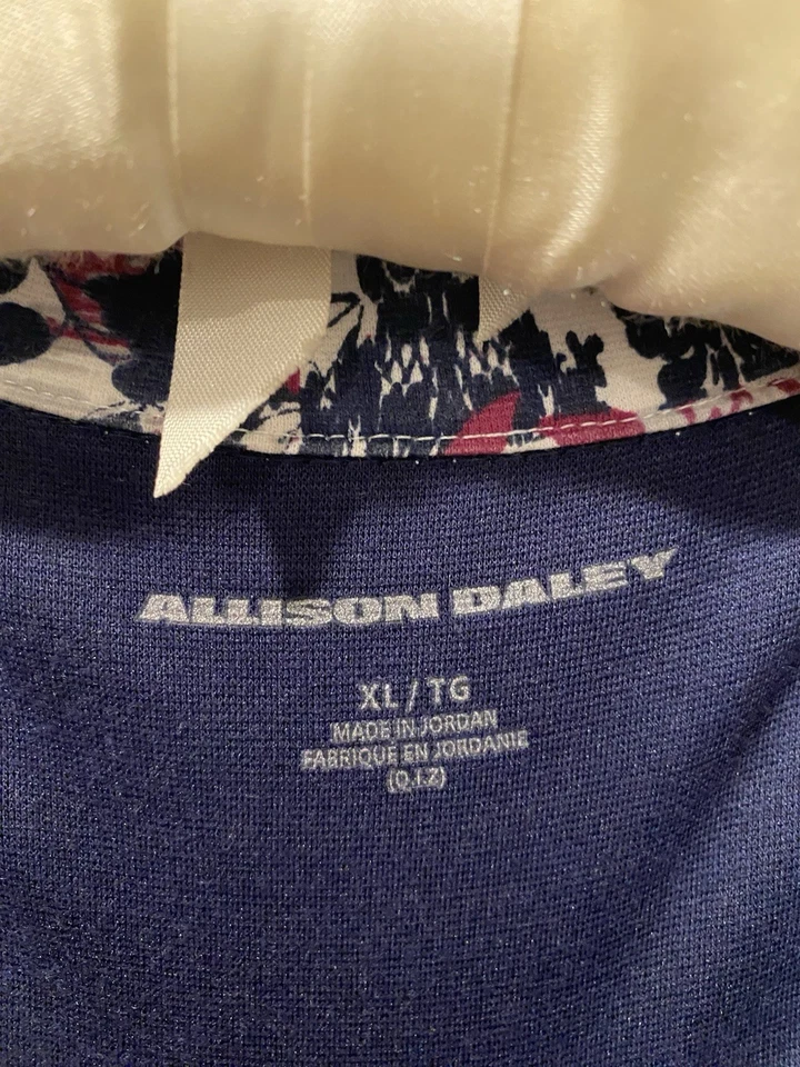 Allison Daley Womans Jacket Top Multicolor Floral  Long Sleeve Zippered - Image 4 of 4