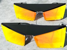 Unusual Futuristic Contemporary Modern Retro Party Raver SUNGLASSES Fire Lens
