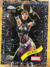 2025 Topps Chrome Marvel Sersi Spider Web Refractor /399 #77 Eternals
