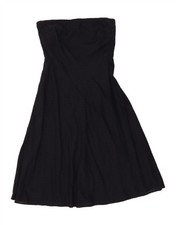 J. CREW Womens Strapless Dress US 6 Medium Navy Blue Cotton AE04
