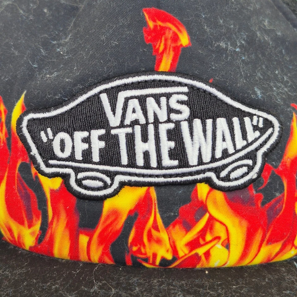 VANS Trucker Hat Flame Graphic Black Boys Adjustable Polyester - Image 2 of 4